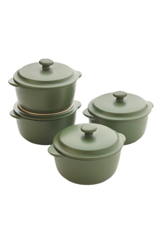 4 panelas pequenas em cerâmica - 13,3 x 10,8 x 5,4 cm - 250 ml