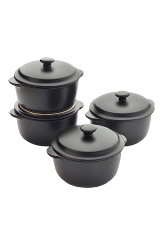 4 panelas pequenas em cerâmica - 13,3 x 10,8 x 5,4 cm - 250 ml