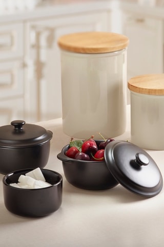 4 panelas pequenas em cerâmica - 13,3 x 10,8 x 5,4 cm - 250 ml