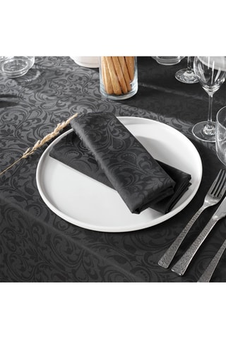 4 guardanapos Jacquard Fleurette - Cinzento-escuro