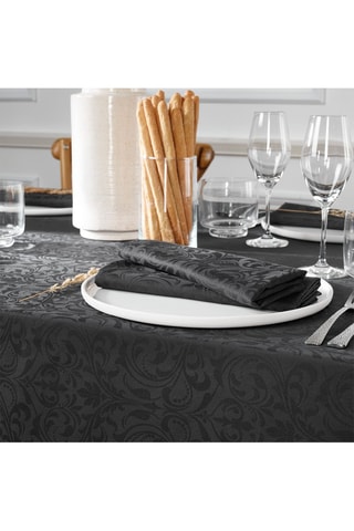 4 guardanapos Jacquard Fleurette - Cinzento-escuro