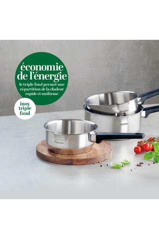 Panela em aço inoxidável revestimento cerâmica - 16 cm