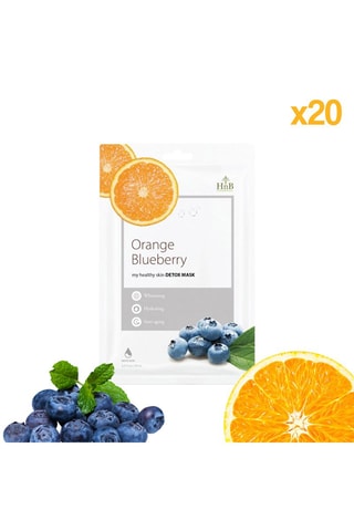 20 verhelderende gezichtsmaskers Sinaasappel en Blauwe Bes - 20 x 21 ml