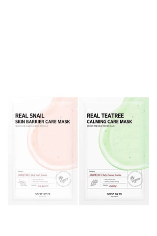 5 maskers Real Snail en 5 maskers Real Cica - 10 x 20 g