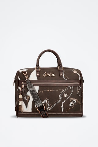 Laptoptas - Bruin en Wit