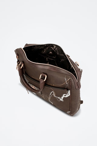 Laptoptas - Bruin en Wit