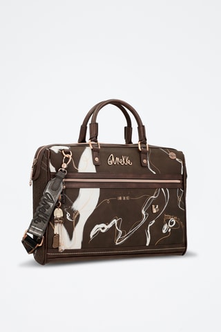 Laptoptas - Bruin en Wit