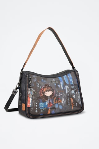 Handtas - Antraciet en marineblauw