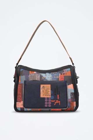 Handtas - Antraciet en marineblauw