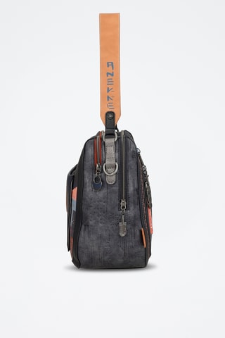 Handtas - Antraciet en marineblauw