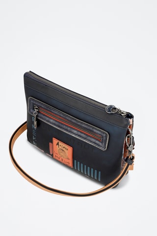 Schoudertas Marineblauw en antraciet