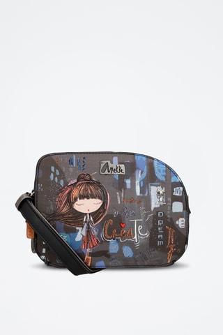 Schoudertas Antraciet en marineblauw