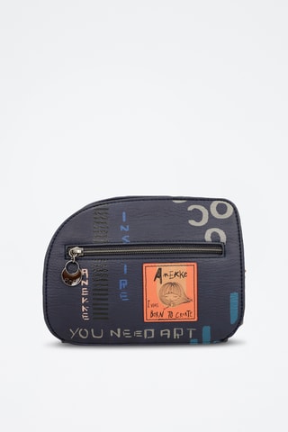 Schoudertas Antraciet en marineblauw