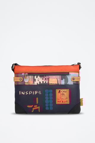 Schoudertas Antraciet en marineblauw