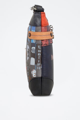 Schoudertas Antraciet en marineblauw