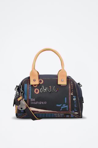 Handtas Antraciet en marineblauw