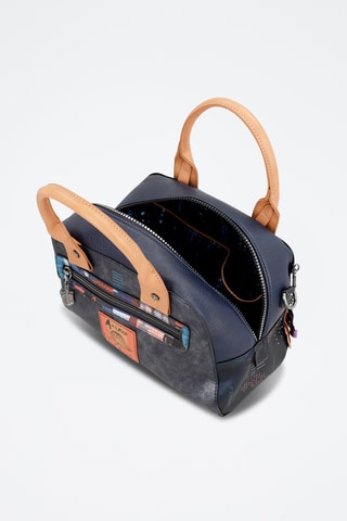 Handtas Antraciet en marineblauw