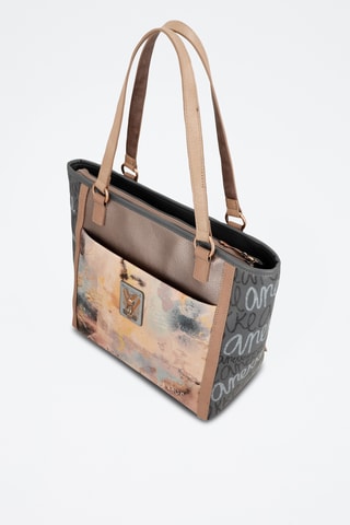 Shopper Antraciet en Beige