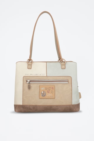 Handtas - Ecru en Hemelsblauw