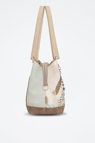 Handtas - Ecru en Hemelsblauw