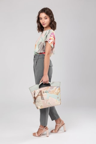 Handtas Hemelsblauw en Beige