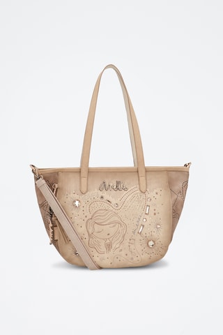 Handtas - Beige en Poederroze