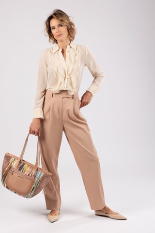 Handtas - Beige en Poederroze