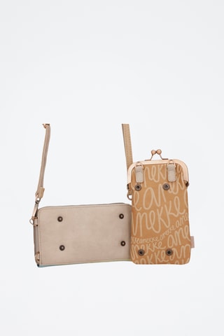 Schoudertas Beige en Blauw