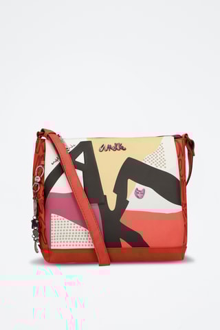 Schoudertas Rood en Beige