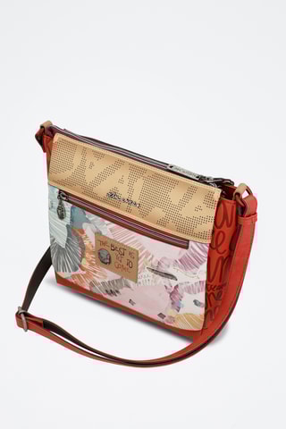 Schoudertas Rood en Beige