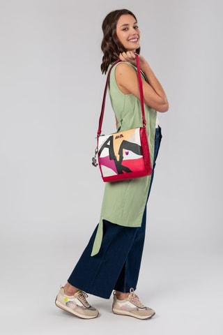 Schoudertas Rood en Beige