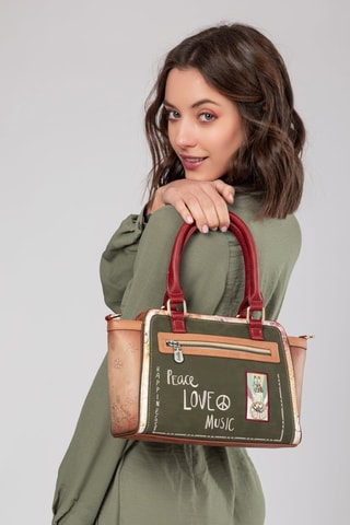 Handtas Groen en Beige