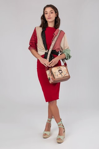 Schoudertas Bruin en Kaki