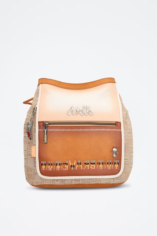 Handtas - Beige en Oranje