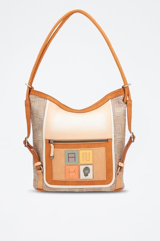 Handtas - Beige en Oranje