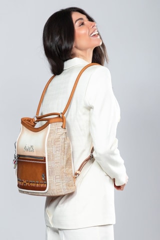 Handtas - Beige en Oranje