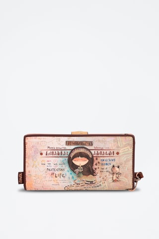 Portefeuille Steenrood en Ecru