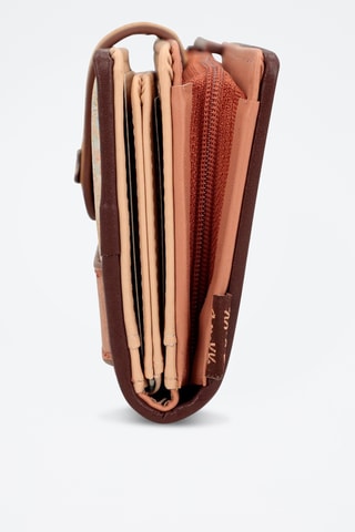 Portefeuille Steenrood en Ecru