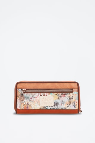 Portefeuille Steenrood en Ecru