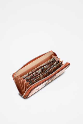 Portefeuille Steenrood en Ecru