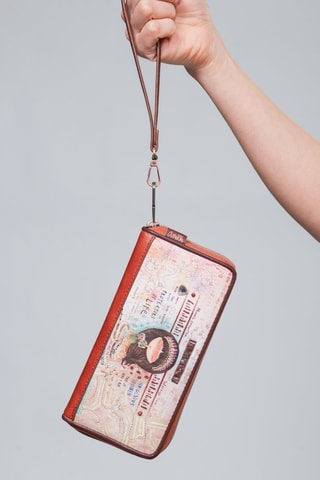 Portefeuille Steenrood en Ecru