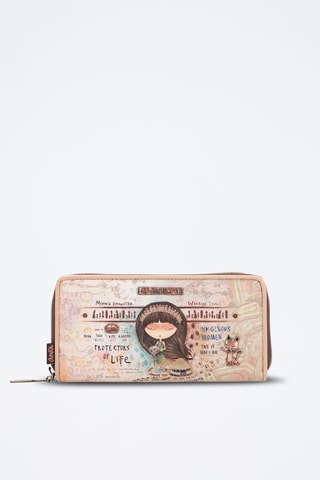 Portefeuille Steenrood en Ecru