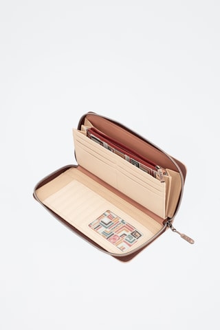 Portefeuille Steenrood en Ecru