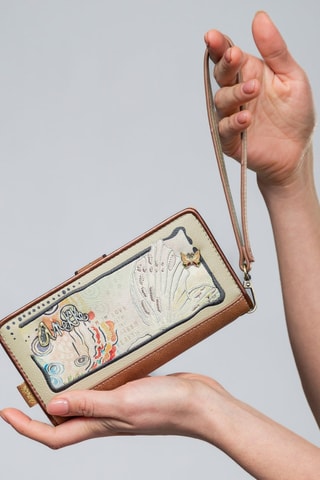 Portefeuille Ecru en Camel