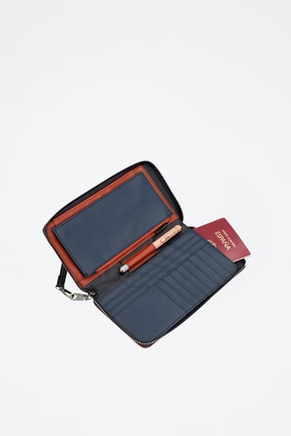 Portefeuille Donkergrijs en steenrood