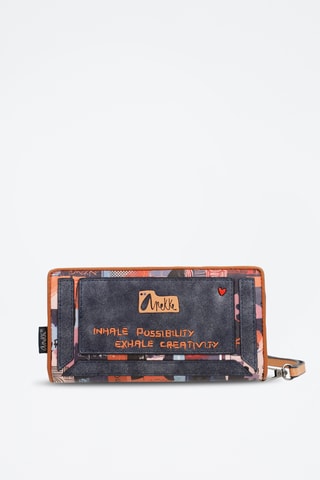 Portefeuille Antraciet en Koraalrood