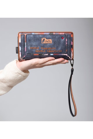 Portefeuille Antraciet en Koraalrood