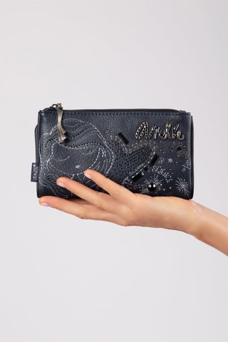 Portefeuille Marineblauw en Beige