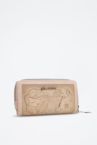 Portefeuille Beige en Roze