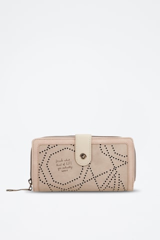 Portefeuille Beige en Roze